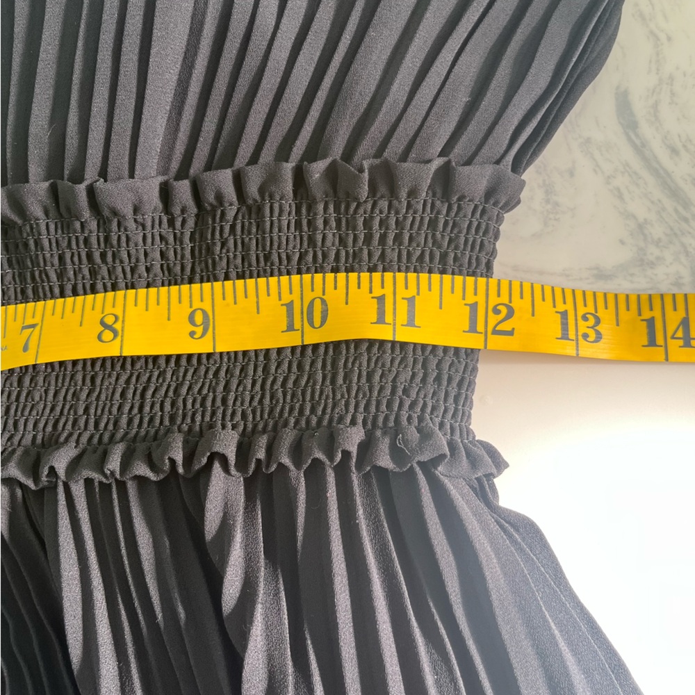 Nanette Lepore Black High Neck Ruffle Pleats Women's Maxi Dress Formal Party - Picture 12 of 15